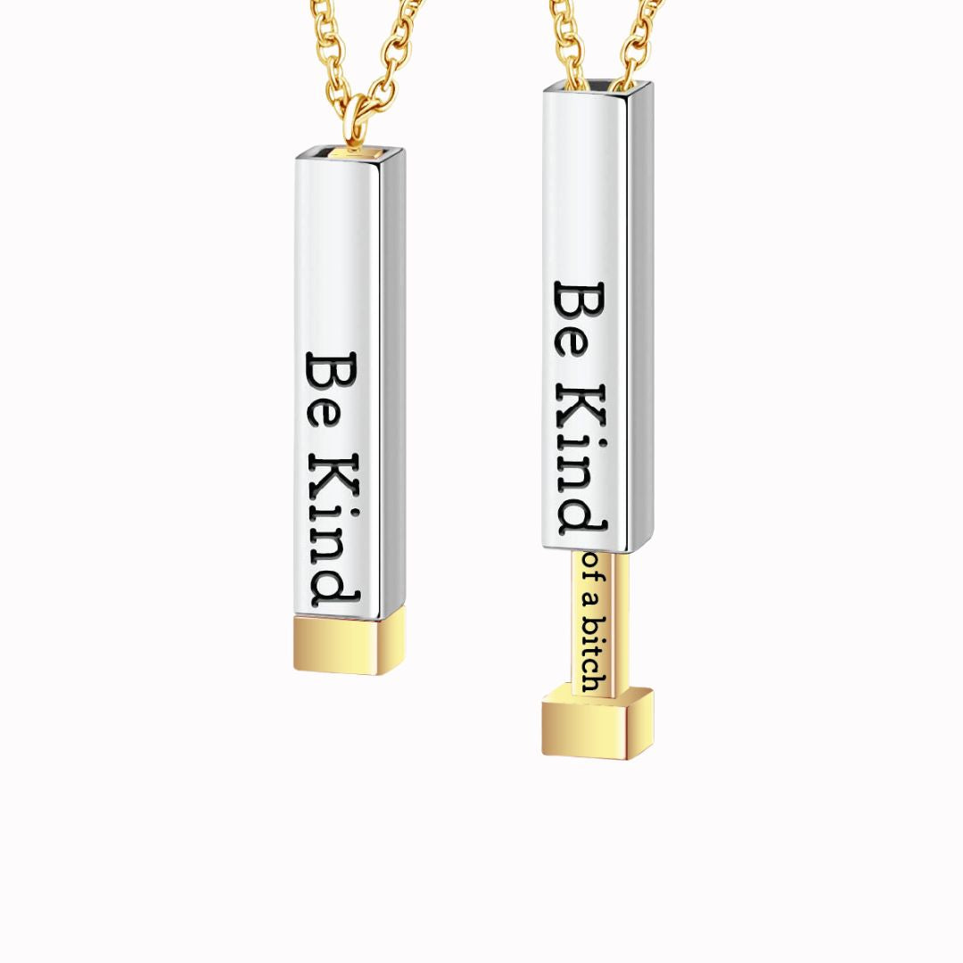 Be Kind...of a bi♡ch Ketting - Elke dag meer zelfvertrouwen, draag jouw kracht om je nek