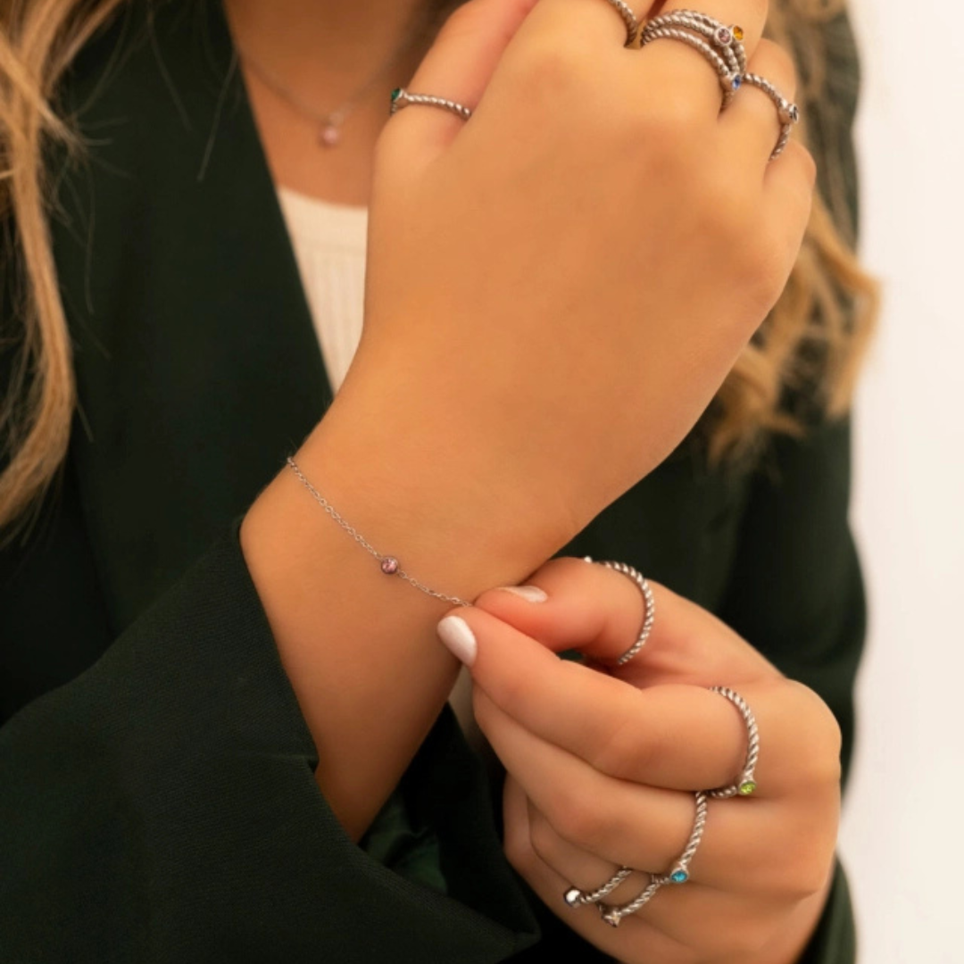 Birthstone Bracelet - Draag je kleinkinderen altijd dichtbij je