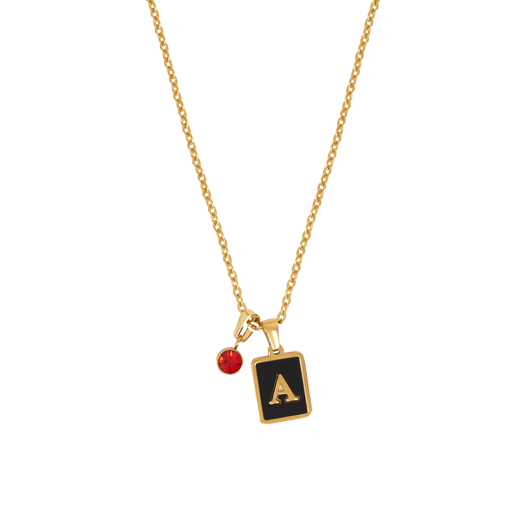 Initial Birthstone Pendant Necklace - Niet zomaar een ketting, jouw ketting, alleen voor jou