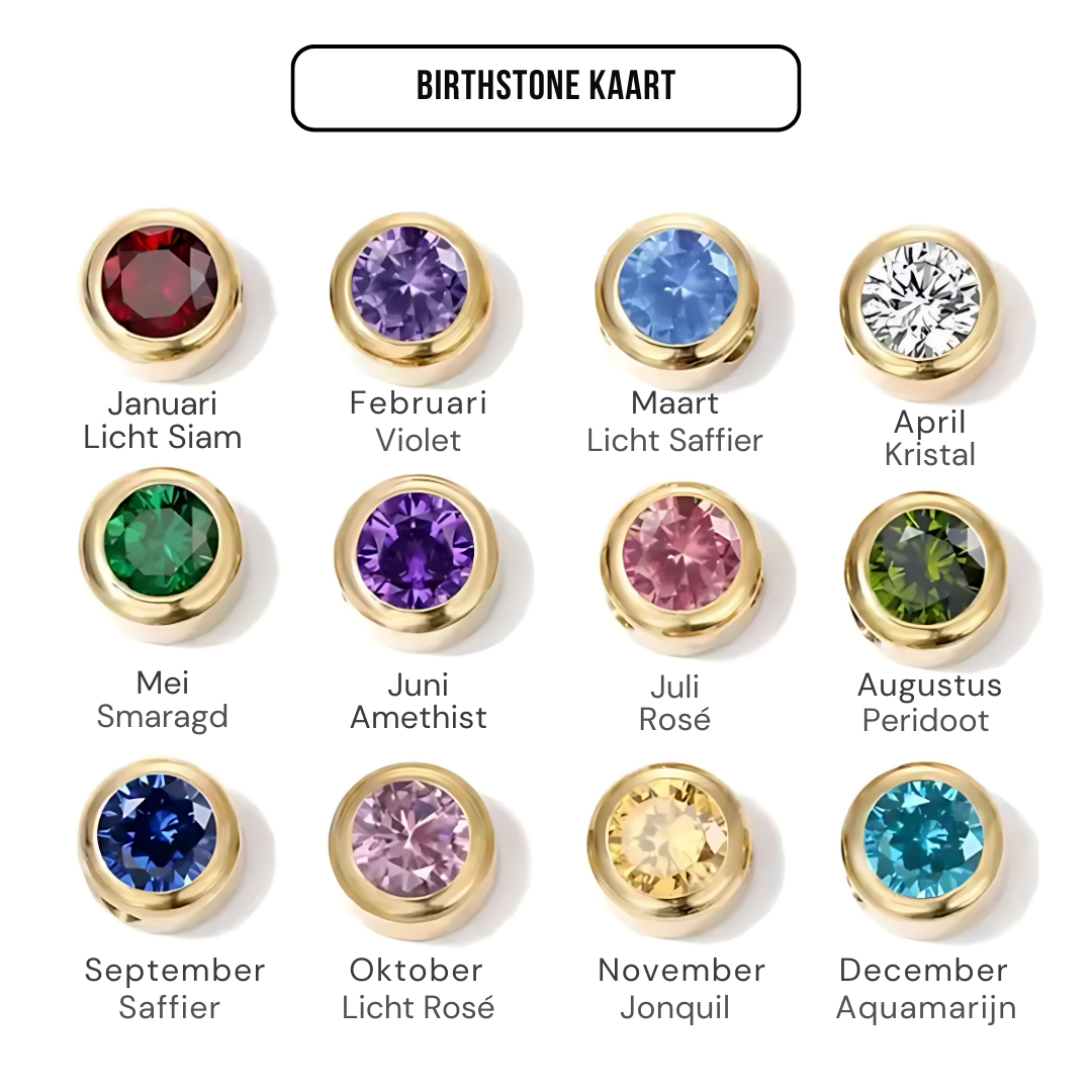 Birthstone Necklace - Draag je kleinkinderen altijd bij je hart