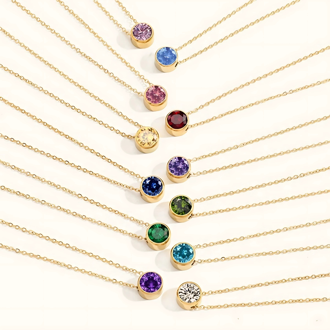 Birthstone Necklace - Draag je kleinkinderen altijd bij je hart
