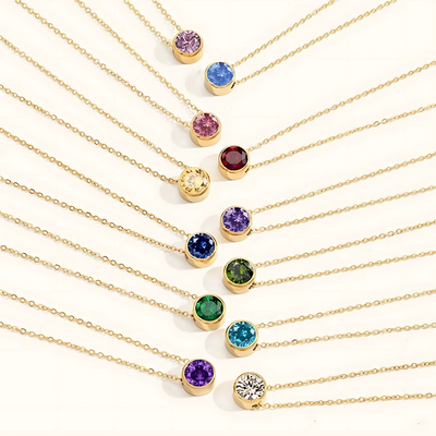 Birthstone Necklace - Draag je kleinkinderen altijd bij je hart